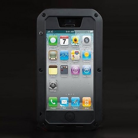 wenselijk uitblinken Krankzinnigheid Waterproof Shockproof Aluminum Gorilla Metal Cover Case For Apple iPhone  Models[Black,For iphone 4 4s
